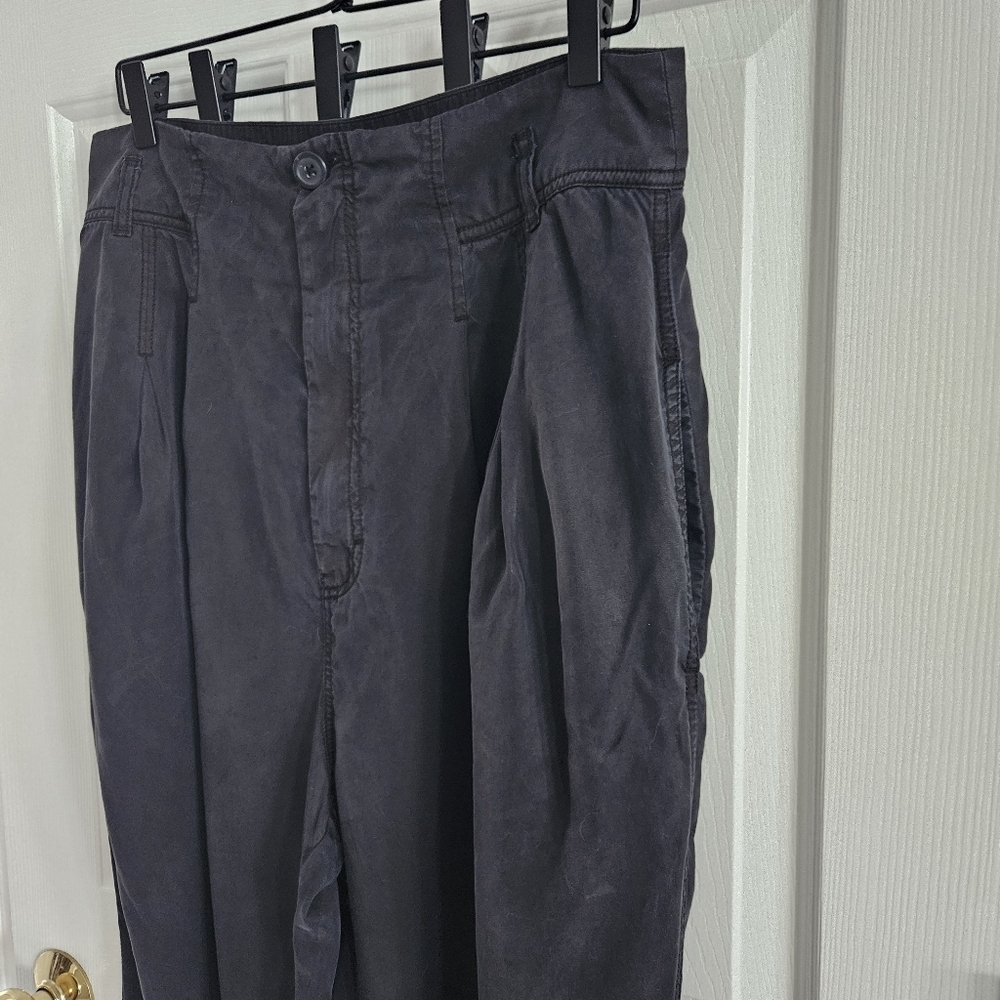 NWOT Free People Calla Pleated Trousers- Washed Black - Picture 6 of 7